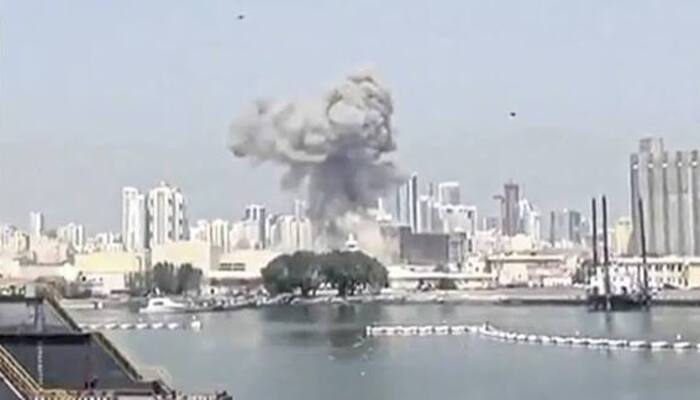 This video grab taken from UGC images posted on social media on February 28, 2026, and verified by AFPTV teams in Paris, shows the moment of an Iranian strike on a US base in Bahrain. — Reuters