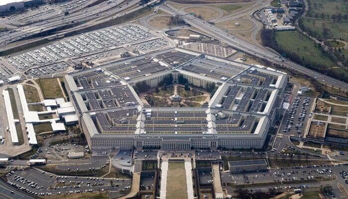 The Pentagon is seen from the air in Washington, US, March 3, 2022, more than a week after Russia invaded Ukraine. — Reuters