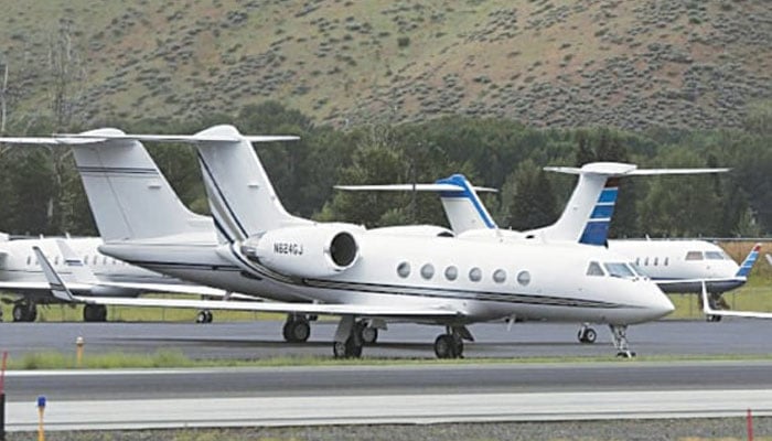 This representational image shows private jet aircraft sit parked at the Friedman Memorial Airport during the Allen and Co Media Conference in Sun Valley, Idaho.—Reuters