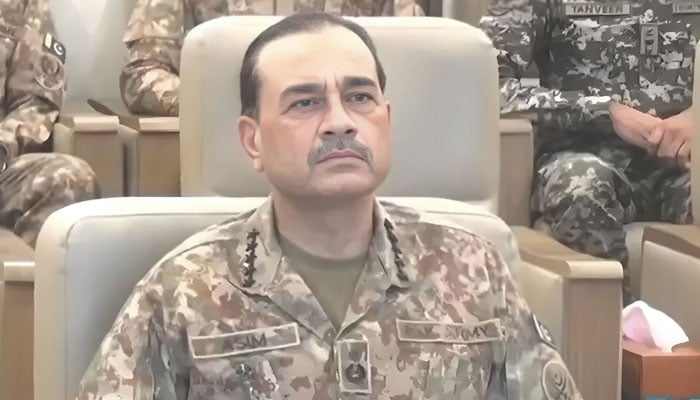 Field Marshal Asim Munir receives a briefing during Wana visit. — Screengrab via ISPR