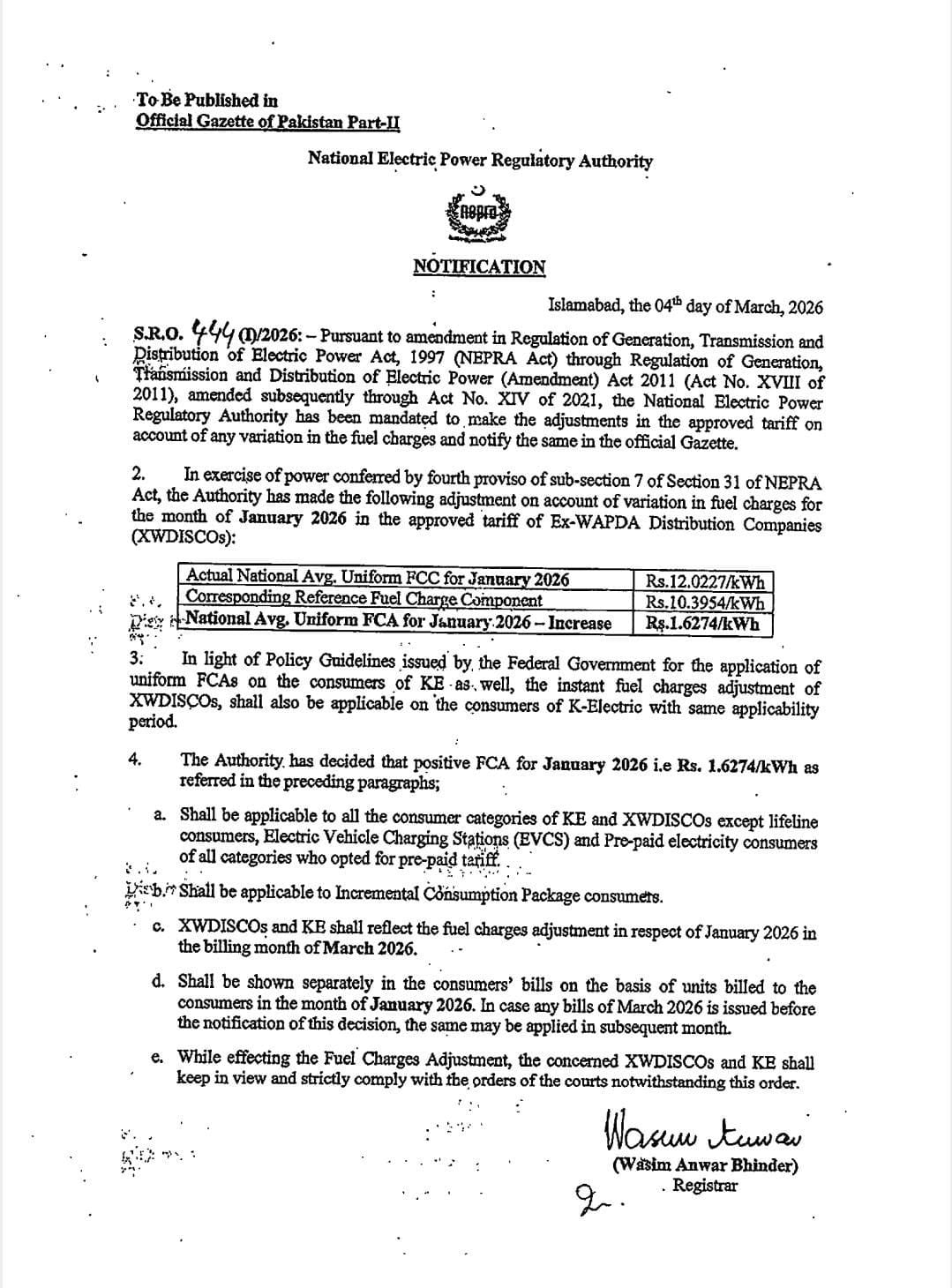 Nepra approves Rs1.63 per unit increase in electricity tariff for Jan 2026