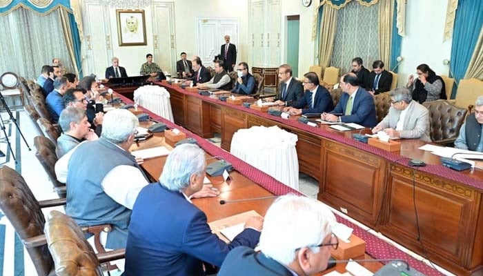 Prime Minister Shehbaz Sharif chairs a meeting regarding petroleum products, Islamabad, March 6, 2026. — PID