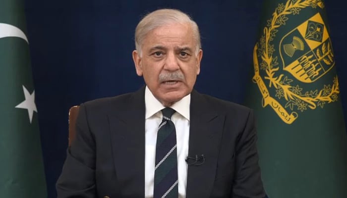 PM Shehbaz Sharif addresses the nation on March 9, 2026. — Screengrab via YouTube/GeoNews