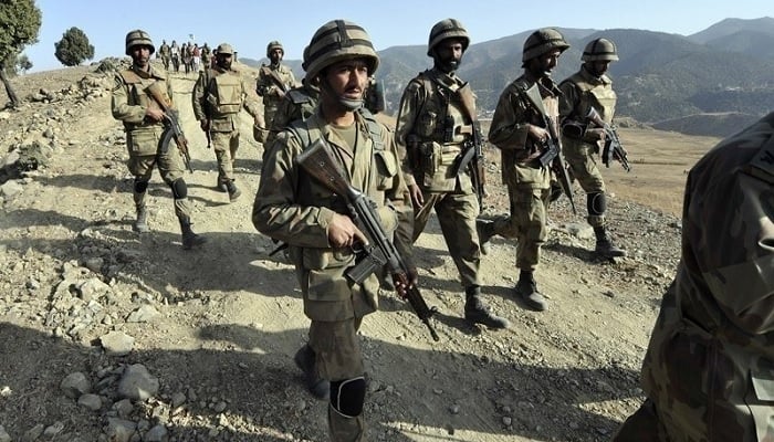 Pakisani troops patrol a remote terrorist-infested area in the countrys northern region. —ISPR/File