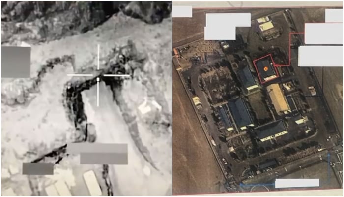 This collage shows Pakistani air strikes on hideouts of the Afghan Taliban and Fitna al-Khawarij. The screengrab is taken from a video shared on March 15, 2026. — @RadioPakistan