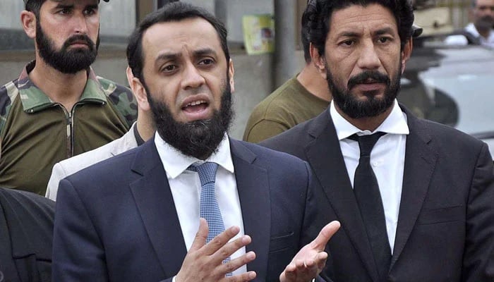 Information Minister Ataullah Tarar addresses a press conference in this undated photo. — APP/File