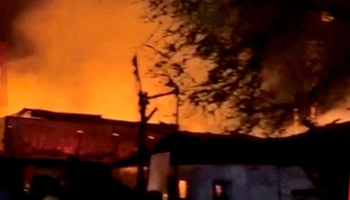 Smoke rises following what the Afghan Taliban government says is an air strike by Pakistan in Kabul, Afghanistan, March 16, 2026 in this still image taken from video. — Reuters