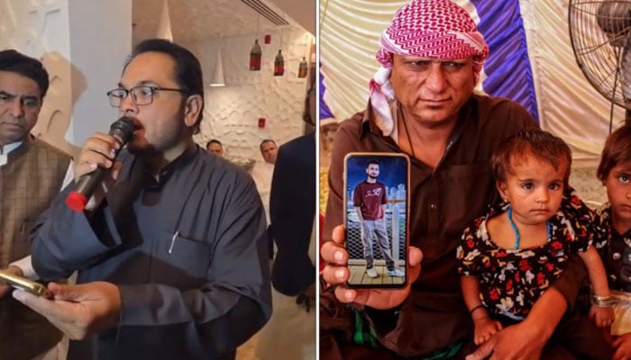 President of Pakistan Social Centre Sharjah, Chaudhry Khalid Hussain, announces financial assistance for families of Pakistani martyrs in the UAE. — Reporter