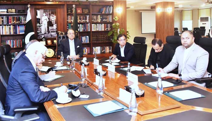 Finance Minister Muhammad Aurangzeb is chairing a high-level consultative meeting on the petroleum products in Islamabad on March 27, 2026. — X/@Financegovpk
