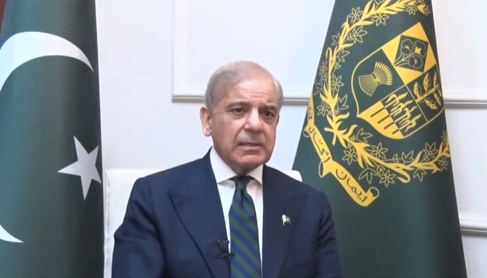 PM Shehbaz Sharif addressing the nation on March 27, 2026. — Screengrab via Geo News