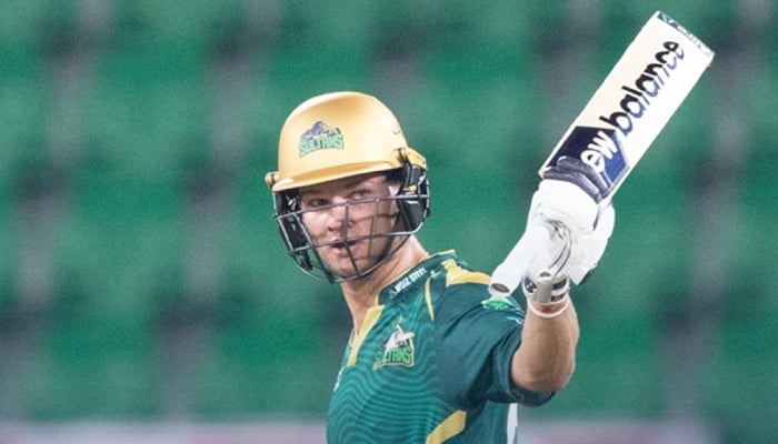 Multan Sultans batter Josh Philippe celebrates his half-century during their PSL 11 match against Islamabad United at the Gaddafi Stadium in Lahore on March 28, 2026. — X/@MultanSultans