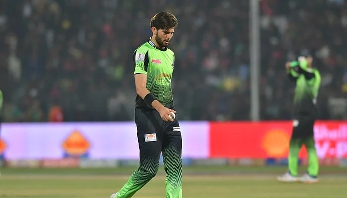Lahore Qalandars captain Shaheen Shah Afridi heads onto the field during a PSL match. — PCB/File