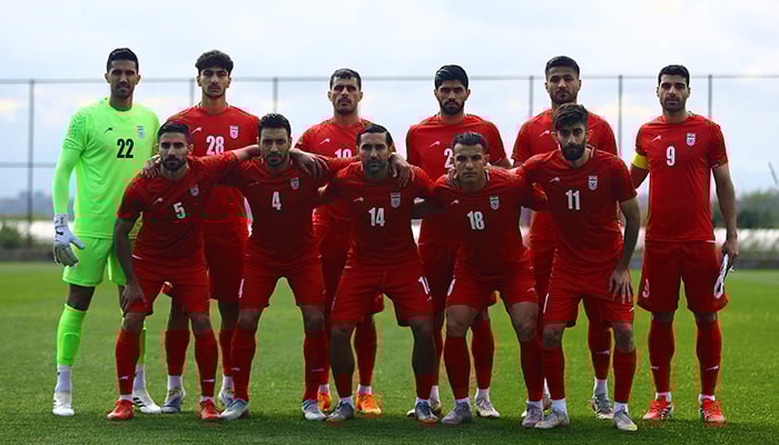 Iran players pose for a team group photo before the friendly match against Costa Rica at Mardan Sports Complex, Antalya, Turkiye, March 31, 2026. — Reuters