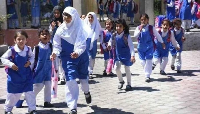 Students leave for their homes after school timings end on May 10, 2023. — Online