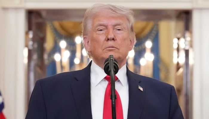 President Donald Trump pauses as he finishes speaking about the Iran war from the Cross Hall of the White House on Wednesday, April 1, 2026, in Washington. — Reuters