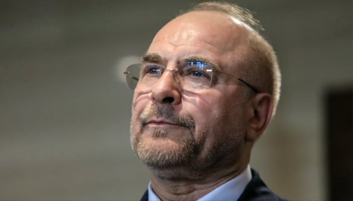 Iran’s Parliament Speaker Mohammad Bagher Ghalibaf is pictured after meeting his Lebanese counterpart in Beirut on October 12, 2024. — AFP