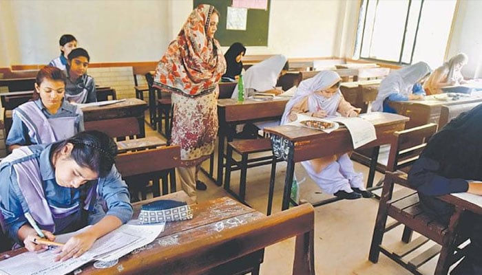 A representational image of a girls examination centre. — Geo News