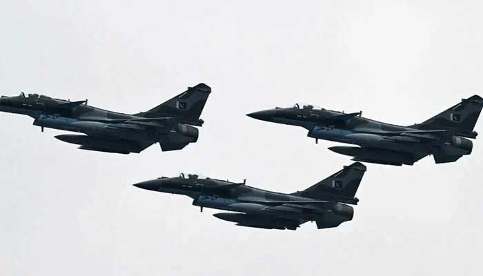 Pakistan Air Force J-10C fighter jets, developed by China’s Chengdu Aircraft corporation. — AFP/File