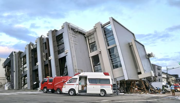A collapsed building caused by an earthquake is seen in Wajima, Ishikawa prefecture, Japan January 2, 2024. — Reuters