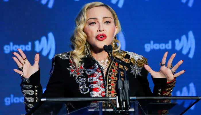 Singer Madonna speaks to guests after receiving the Advocate for Change award during the 30th annual GLAAD awards ceremony in New York City, New York, US. — Reuters/File