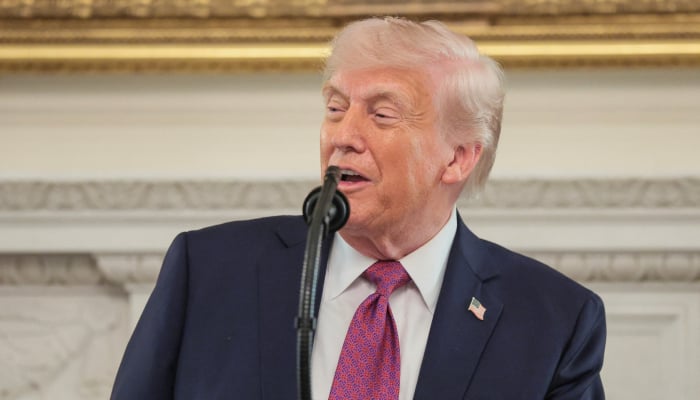 US President Donald Trump delivers remarks to NCAA Collegiate National Champions in the State Dining Room at the White House in Washington, DC, US, April 21, 2026. — Reuters
