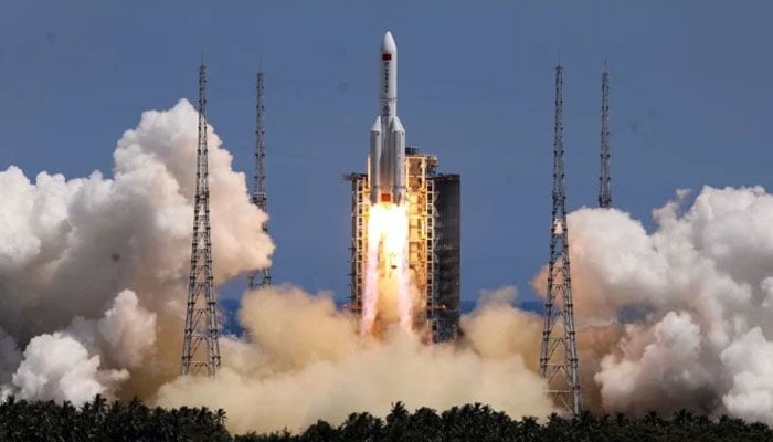 A Long March-5B Y3 rocket, carrying the Wentian lab module for Chinas space station under construction, takes off from Wenchang Spacecraft Launch Site in Hainan province, China July 24, 2022. — Reuters
