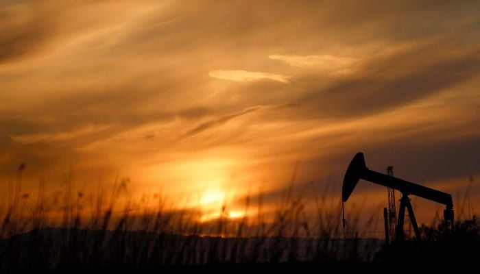 A pumpjack stands idle in the Huntington Beach oil field on April 23, 2026, in Huntington Beach, California, US. — AFP