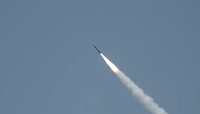 Army Rocket Force Command conducts a successful training launch of indigenously developed Fateh-II Missile System on April 28, 2026. — Screengrab via ISPR