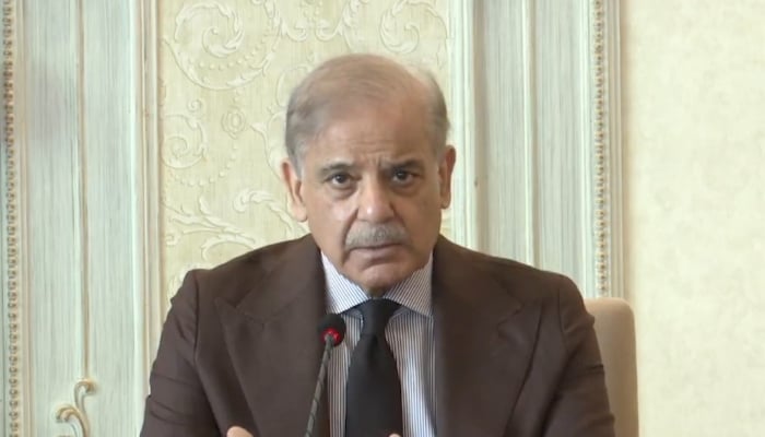 Prime Minister Shehbaz Sharif addressing a federal cabinet meeting in Islamabad on April 29, 2026. — Screengrab via X@GovtofPakistan