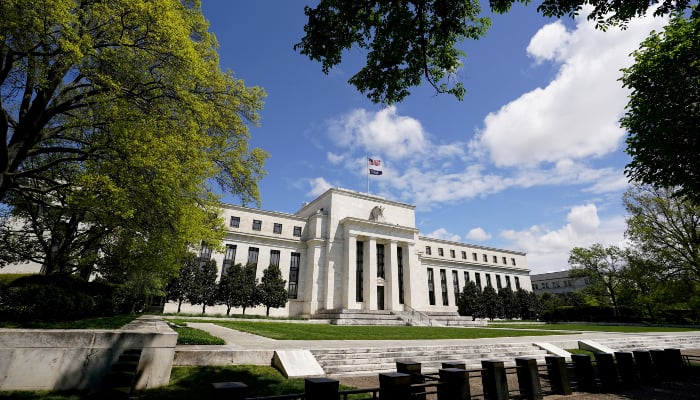 The Federal Reserve building is set against a blue sky in Washington, DC, US, May 1, 2020. — Reuters