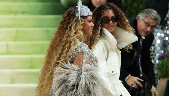 Beyonce and daughter Blue Ivy arrive to attend the Met Gala, an annual fundraising gala held for the benefit of the Metropolitan Museum of Arts Costume Institute with this years theme Costume Art in New York City, New York, US, May 4, 2026. — Reuters