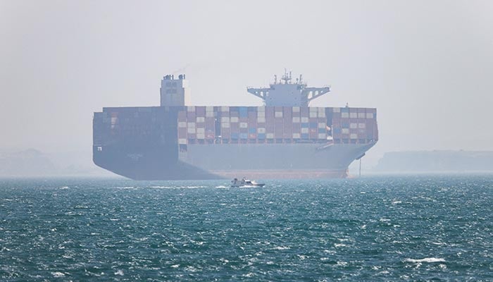 A vessel in the Strait of Hormuz near Bandar Abbas, Iran, May 4, 2026.— Reuters