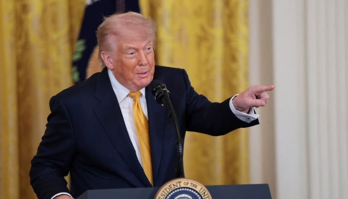 US President Donald Trump speaks during an event to mark Military Mothers Day, in the East Room at the White House in Washington, DC, US, May 6, 2026. — Reuters