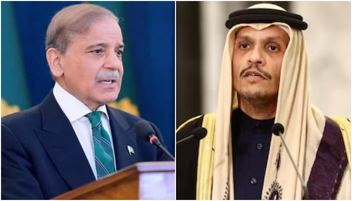 Prime Minister Shehbaz Sharif (left) and Qatars Prime Minister and Foreign Minister Sheikh Mohammed bin Abdulrahman Al Jassim Al Thani. — X@GovtofPakistan/Reuters/File