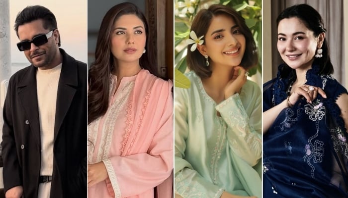 (From left to right), Asim Azhar, Sunita Marshal, Saboor Aly, Hania Aamir. — Instagram