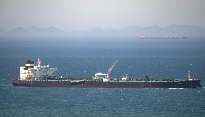 Malta-flagged oil tanker Odessa arrives near Daesan Port in Seosan City on May 8, 2026. — AFP
