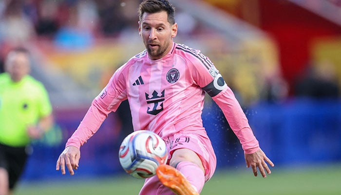 Inter Miami CF midfielder Lionel Messi (10) plays the ball against Real Salt Lake during the first half at America First Field, on April 22, 2026. — Reuters