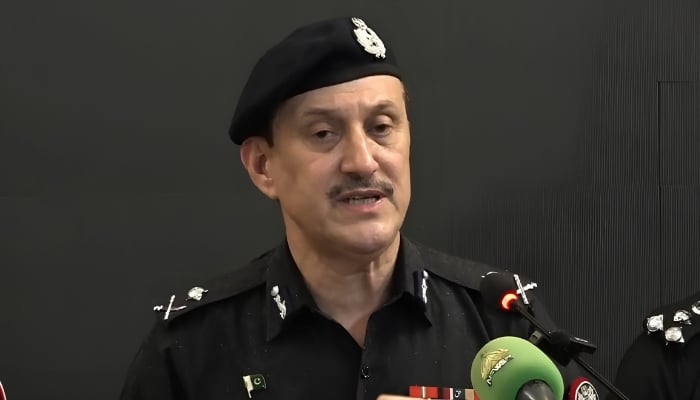 Karachi Additional Inspector General (AIG) Azad Khan addresses a press conference in Karachi, May 15, 2026. — Screengrab via YouTube/Geo News
