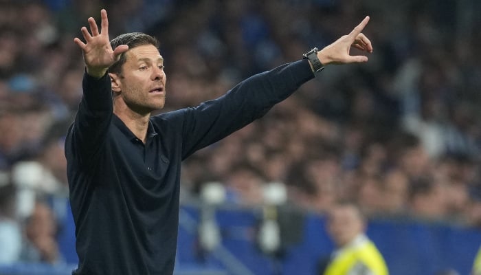 Xabi Alonso gestures on the touchline during the Spanish league football match between Real Oviedo and Real Madrid CF at Carlos Tartiere Stadium in Oviedo on August 24, 2025. — AFP