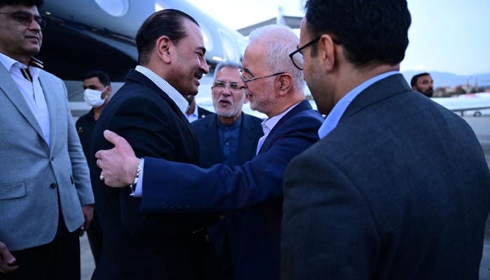 Iranian Interior Minister Eskandar Momeni receives CDF Asim Munir upon arrival in Tehran on May 22, 2026. — ISPR