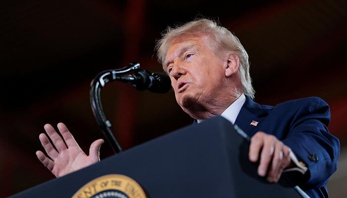US President Donald Trump delivers remarks at Rockland Community College in Suffern, New York, US, May 22, 2026. — Reuters
