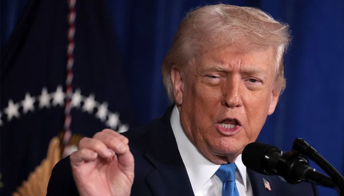 US President Donald Trump speaks during a press conference in Palm Beach, Florida, US, January 3, 2026. — Reuters