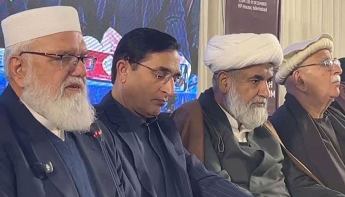 Tehreek Tahaffuz Aiyeen-e-Pakistan (TTAP) holds two-day conference at Khyber Pakhtunkhwa House in Islamabad. — Screengrab via Facebook/@PTIOfficial