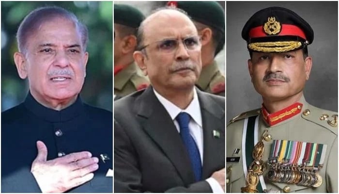 (From left to right) PM Shehbaz Sharif, COAS General Asim Munir and President Asif Ali Zardari. — INP/ISPR/APP/File