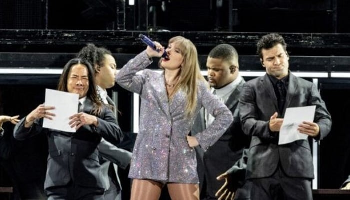 Taylor Swift performs during her The Eras Tour at the Friends Arena in Stockholm, Sweden, May 17, 2024. — Reuters
