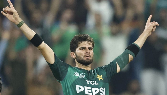 Pakistans Shaheen Shah Afridi celebrates taking a wicket during their ACC Mens T20 Asia Cup Super Four match against Sri Lanka at the Zayed Cricket Stadium in Abu Dhabi on September 23, 2025. — ACC