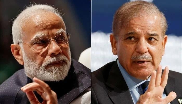 A collage of images showing Prime Minister Shehbaz Sharif (right) and Indias Premier Narendra Modi. — Reuters