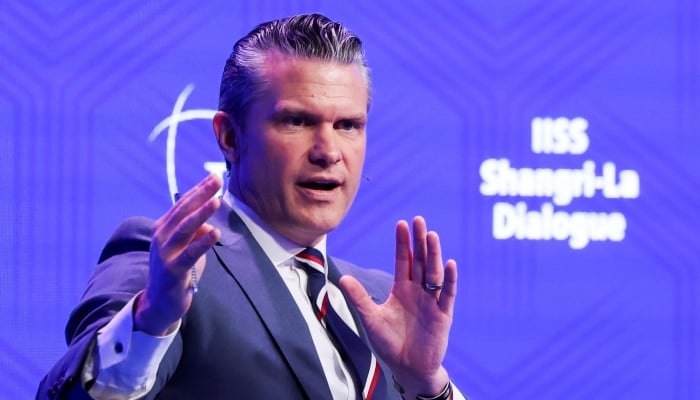 US Secretary of Defence Pete Hegseth speaks at the IISS Shangri-La Dialogue security summit in Singapore, May 30, 2026. — Reuters