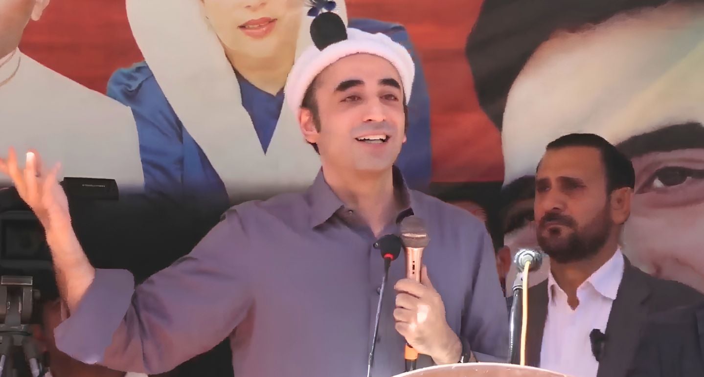 Pakistan Peoples Party (PPP) Chairman Bilawal Bhutto-Zardari addresses an election rally in Shigar, Gilgit-Baltistan, June 1, 2026. — Screengrab via YouTube/Geo News