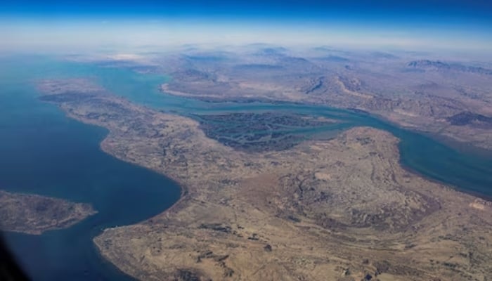 An aerial view of the Iranian shores and the island of Qeshm in the strait of Hormuz, December 10, 2023. — Reuters